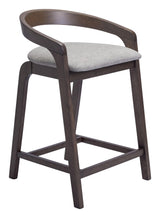 ZUO Troy Counter Stool (Set of 2) Dove Gray & Espresso