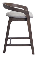 ZUO Troy Counter Stool (Set of 2) Dove Gray & Espresso