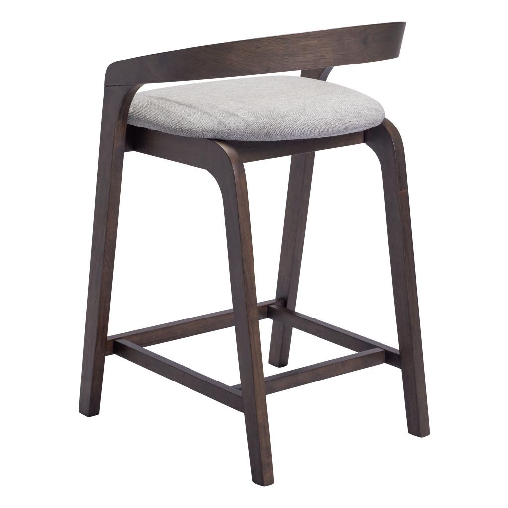 ZUO Troy Counter Stool (Set of 2) Dove Gray & Espresso