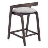 ZUO Troy Counter Stool (Set of 2) Dove Gray & Espresso
