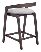 ZUO Troy Counter Stool (Set of 2) Dove Gray & Espresso