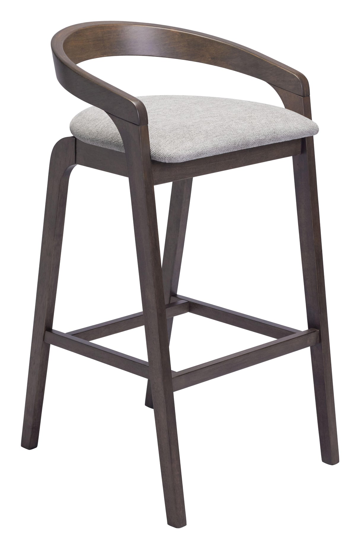 ZUO Troy Barstool (Set of 2) Dove Gray & Espresso