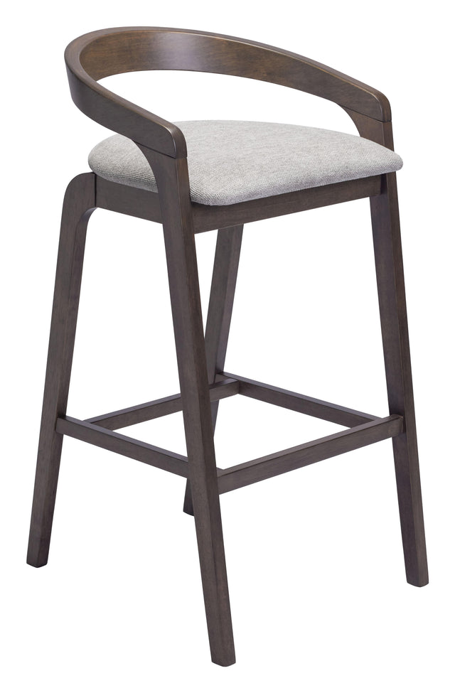 ZUO Troy Barstool (Set of 2) Dove Gray & Espresso