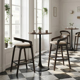 ZUO Troy Barstool (Set of 2) Dove Gray & Espresso