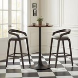 ZUO Troy Barstool (Set of 2) Dove Gray & Espresso