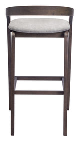 ZUO Troy Barstool (Set of 2) Dove Gray & Espresso