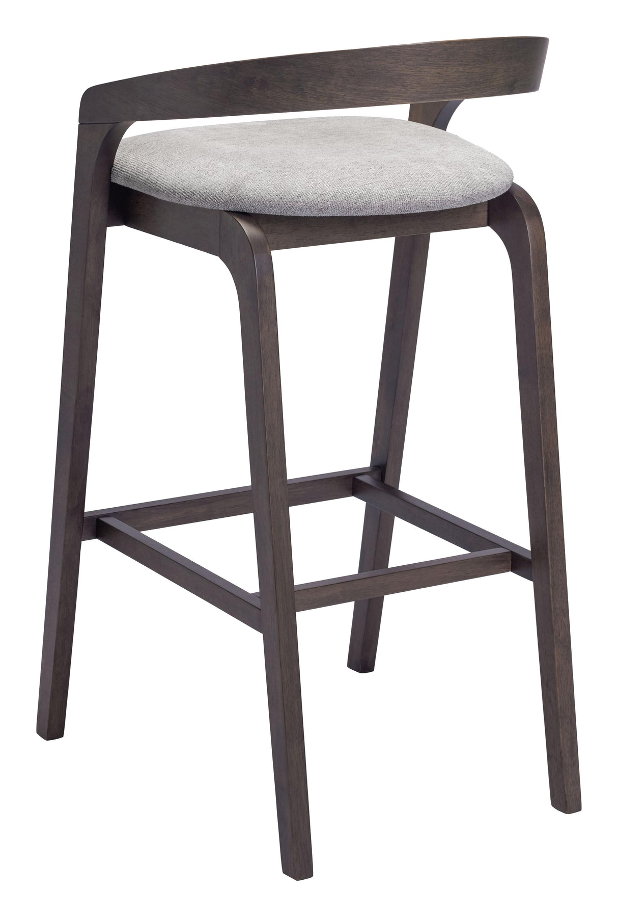 ZUO Troy Barstool (Set of 2) Dove Gray & Espresso