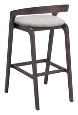 ZUO Troy Barstool (Set of 2) Dove Gray & Espresso