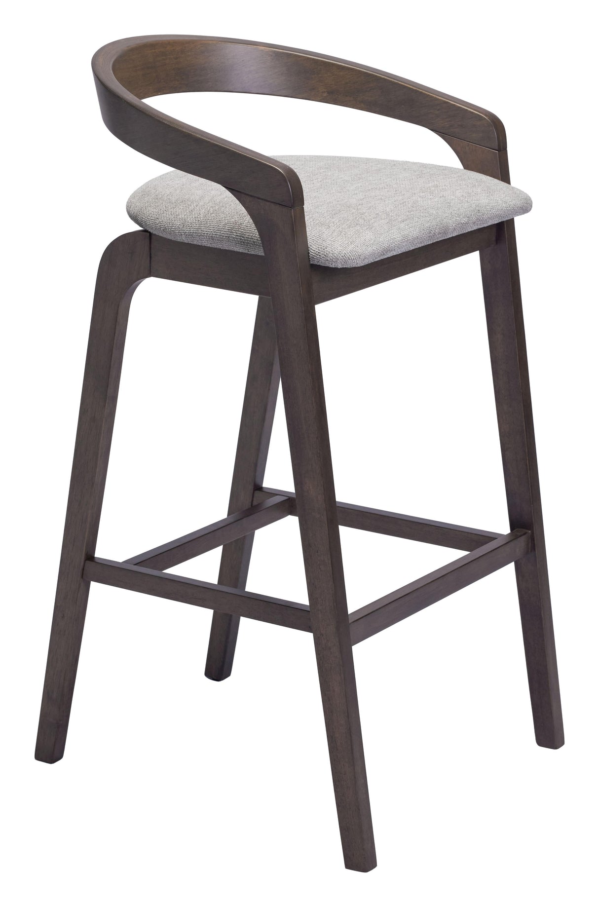 ZUO Troy Barstool (Set of 2) Dove Gray & Espresso