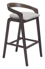 ZUO Troy Barstool (Set of 2) Dove Gray & Espresso