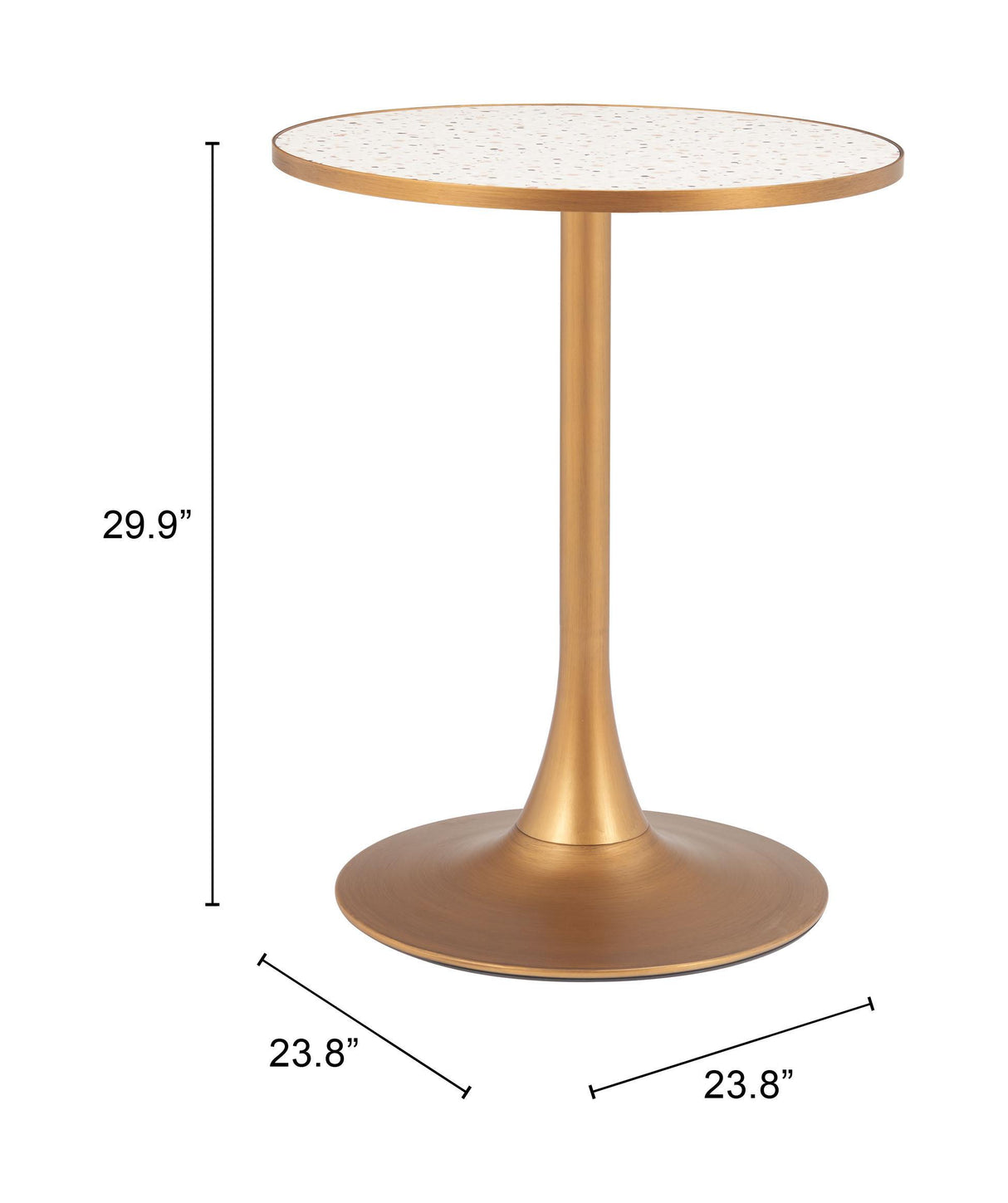 ZUO Bite Bistro Table Beige & Gold
