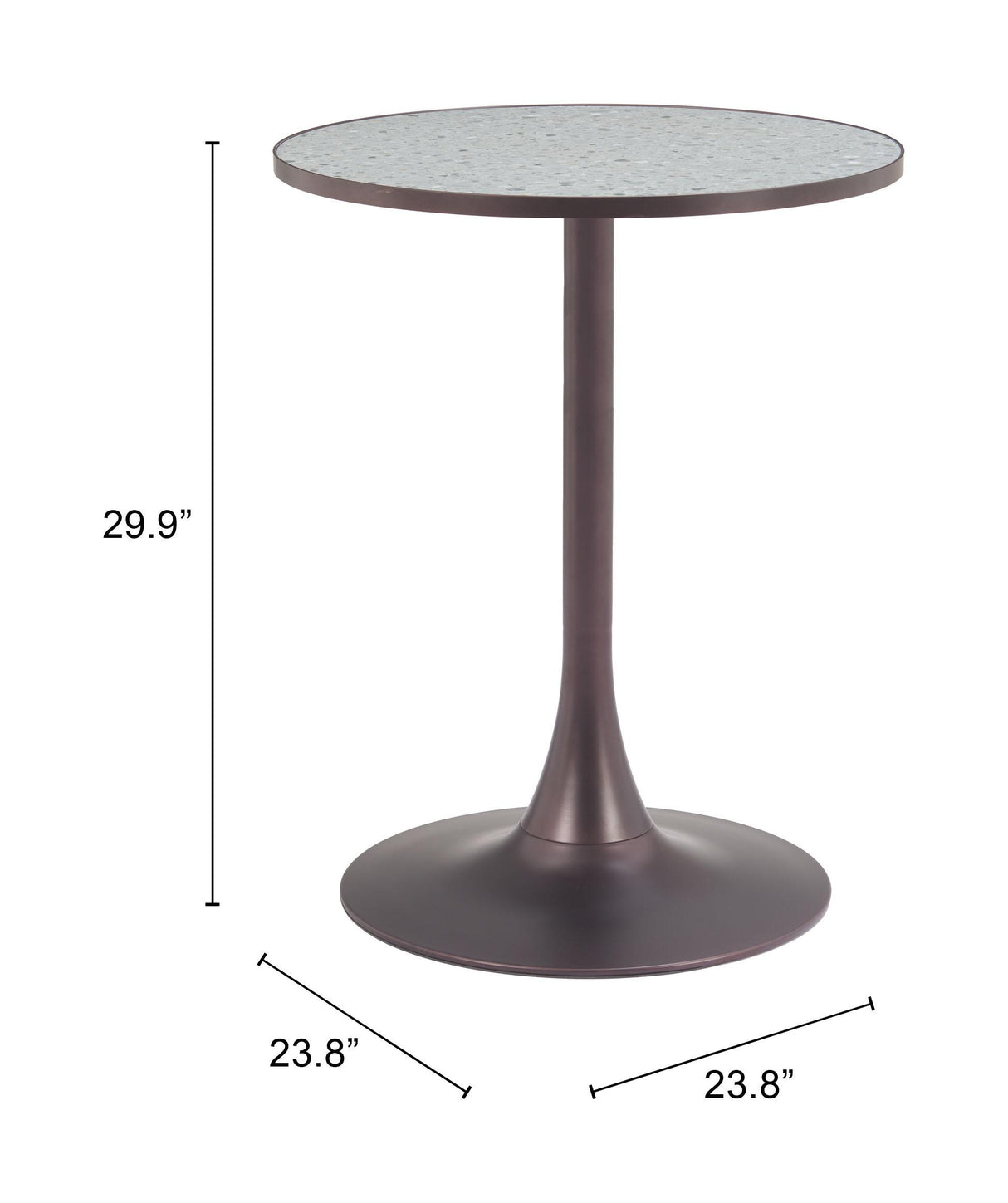 ZUO Bite Bistro Table Gray & Bronze