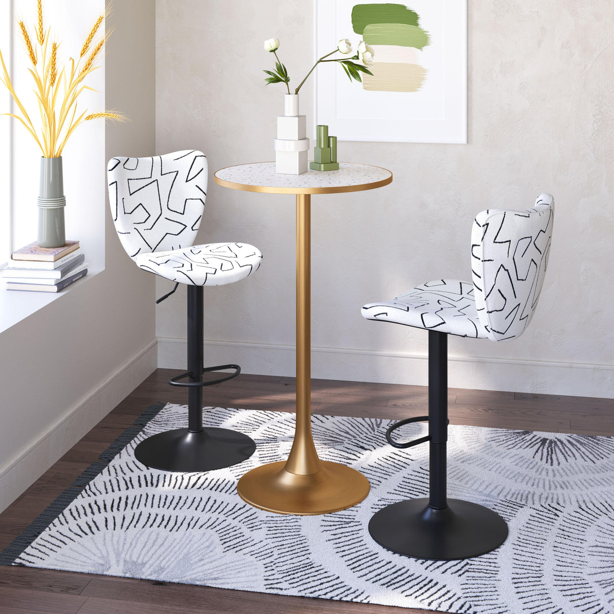 ZUO Bite Bar Table Beige & Gold