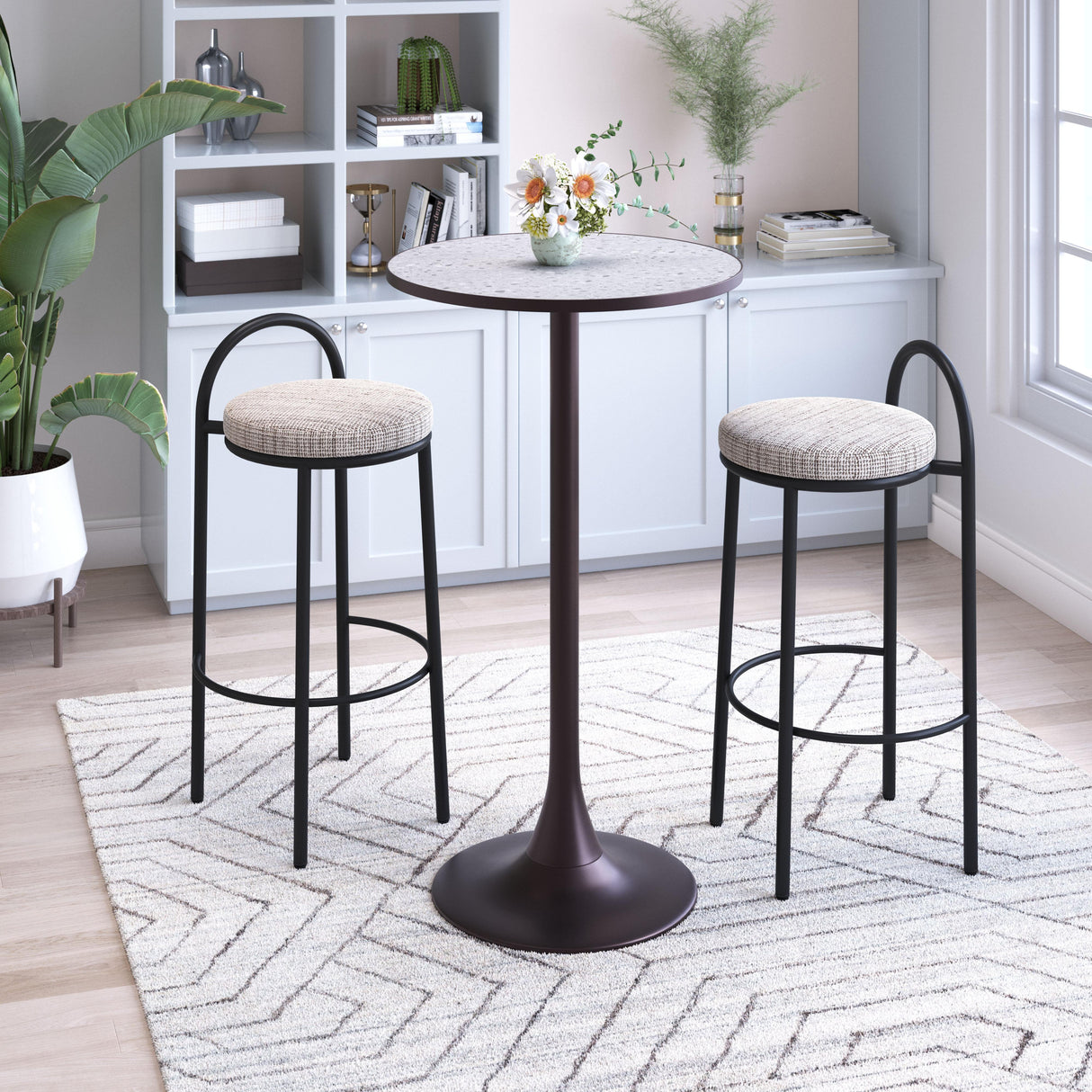 ZUO Bite Bar Table Gray & Bronze