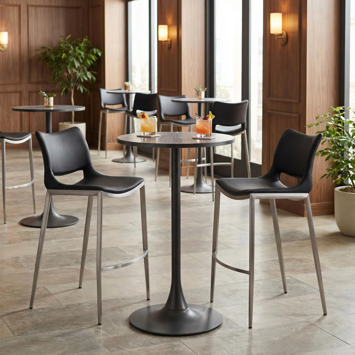 ZUO Bite Bar Table Gray & Black