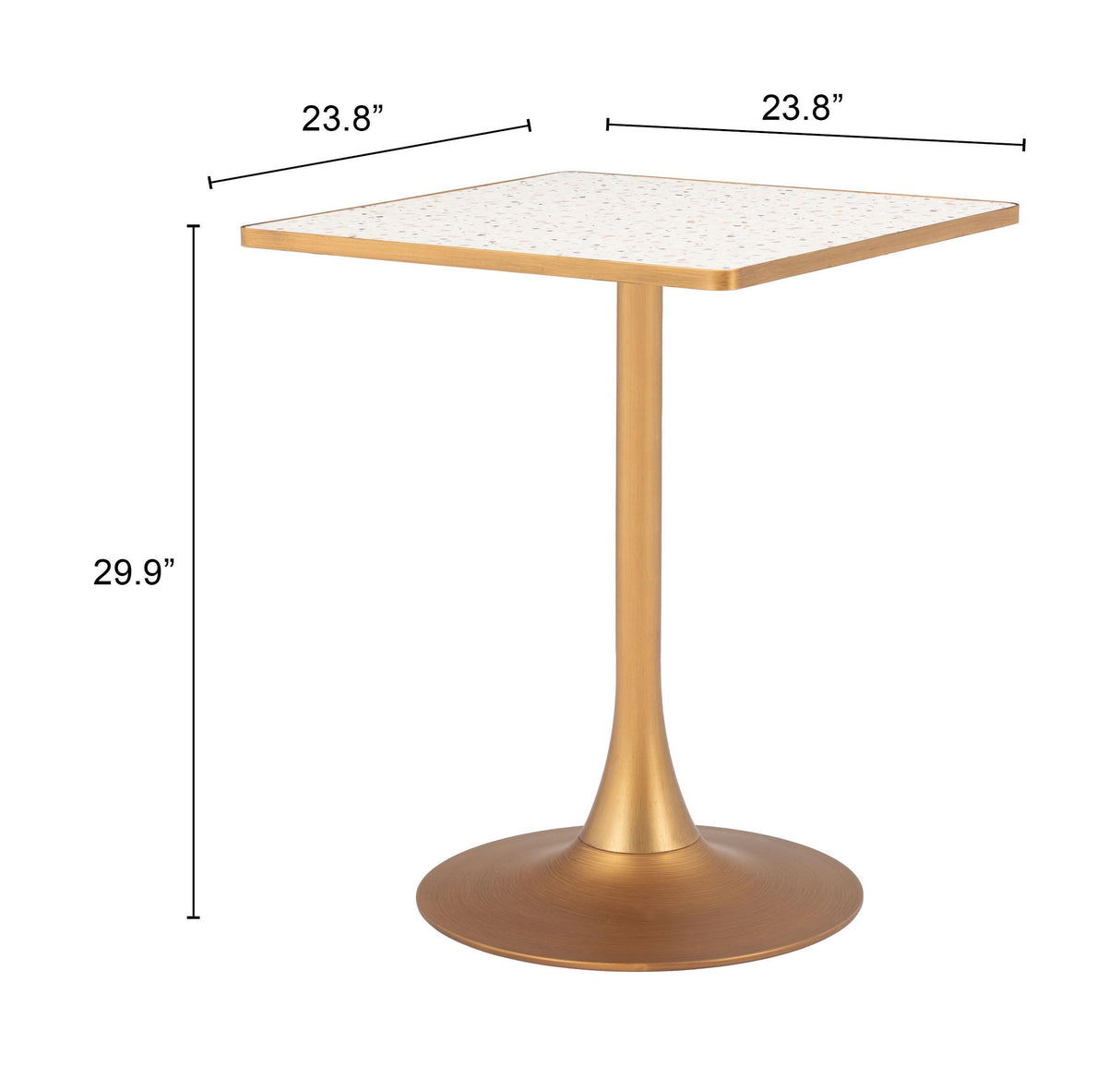 ZUO Spot Bistro Table Beige & Gold