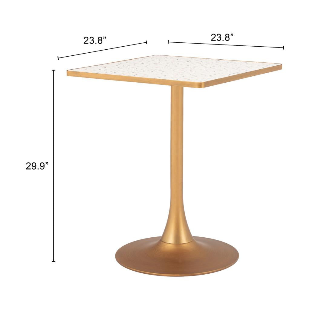 ZUO Spot Bistro Table Beige & Gold