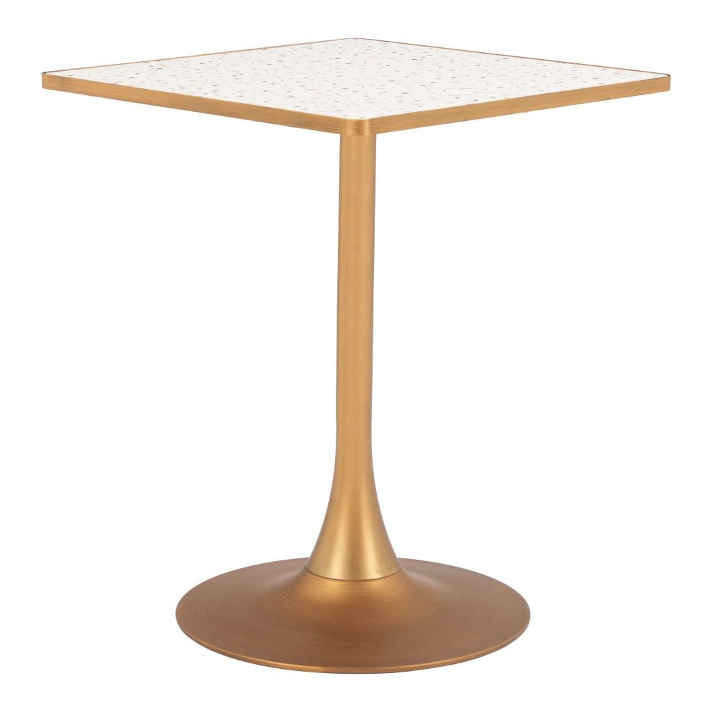 ZUO Spot Bistro Table Beige & Gold
