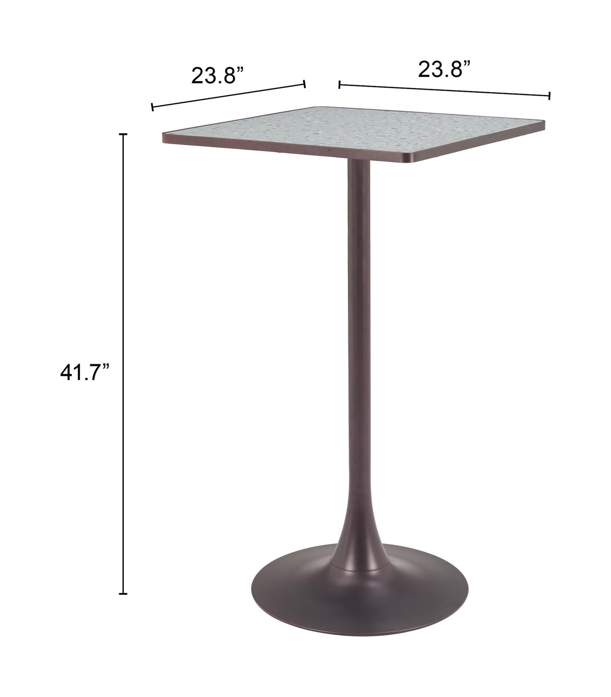 ZUO Spot Bar Table Gray & Bronze