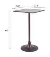 ZUO Spot Bar Table Gray & Bronze