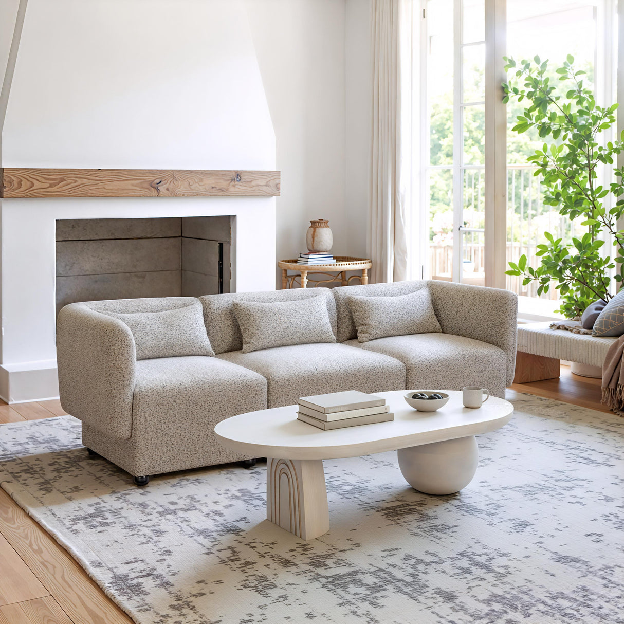 ZUO Simu Corner Chair Dune Greige