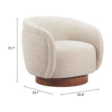 ZUO Vinta Swivel Chair Beige