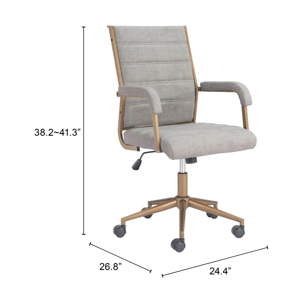 ZUO Auction Office Chair Gray