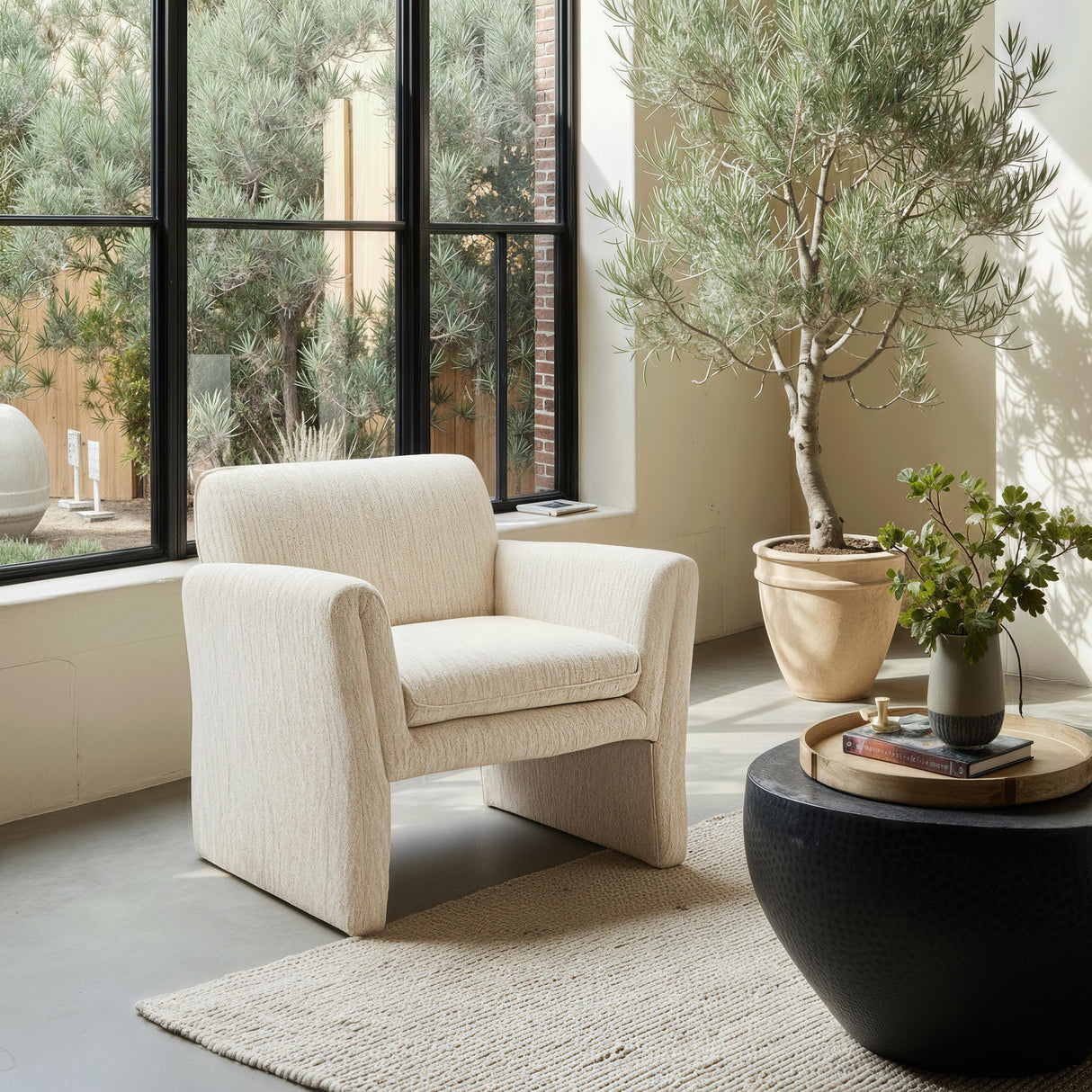 ZUO Dobra Accent Chair Oatmeal Beige