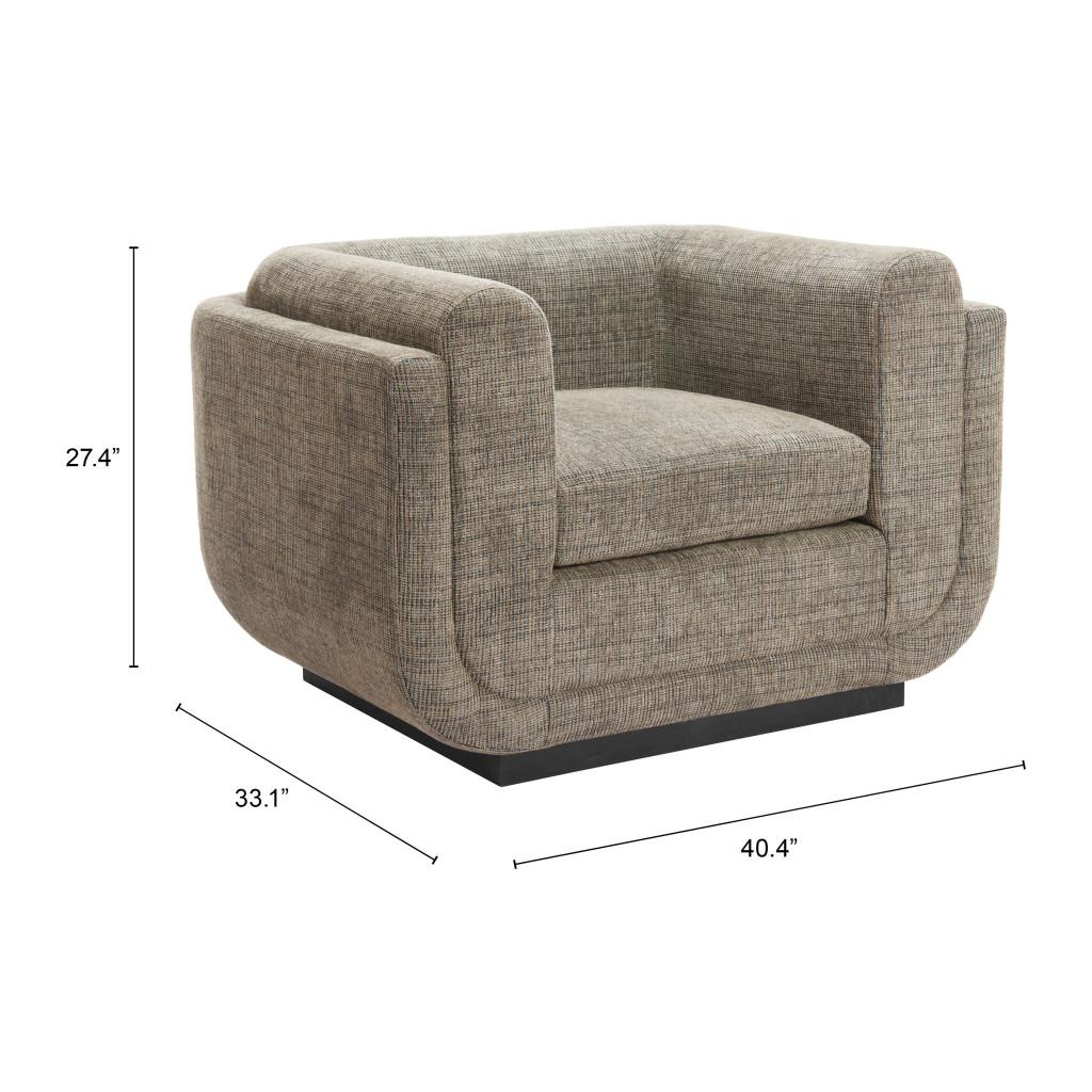 ZUO Sereneu Accent Chair Green Tweed