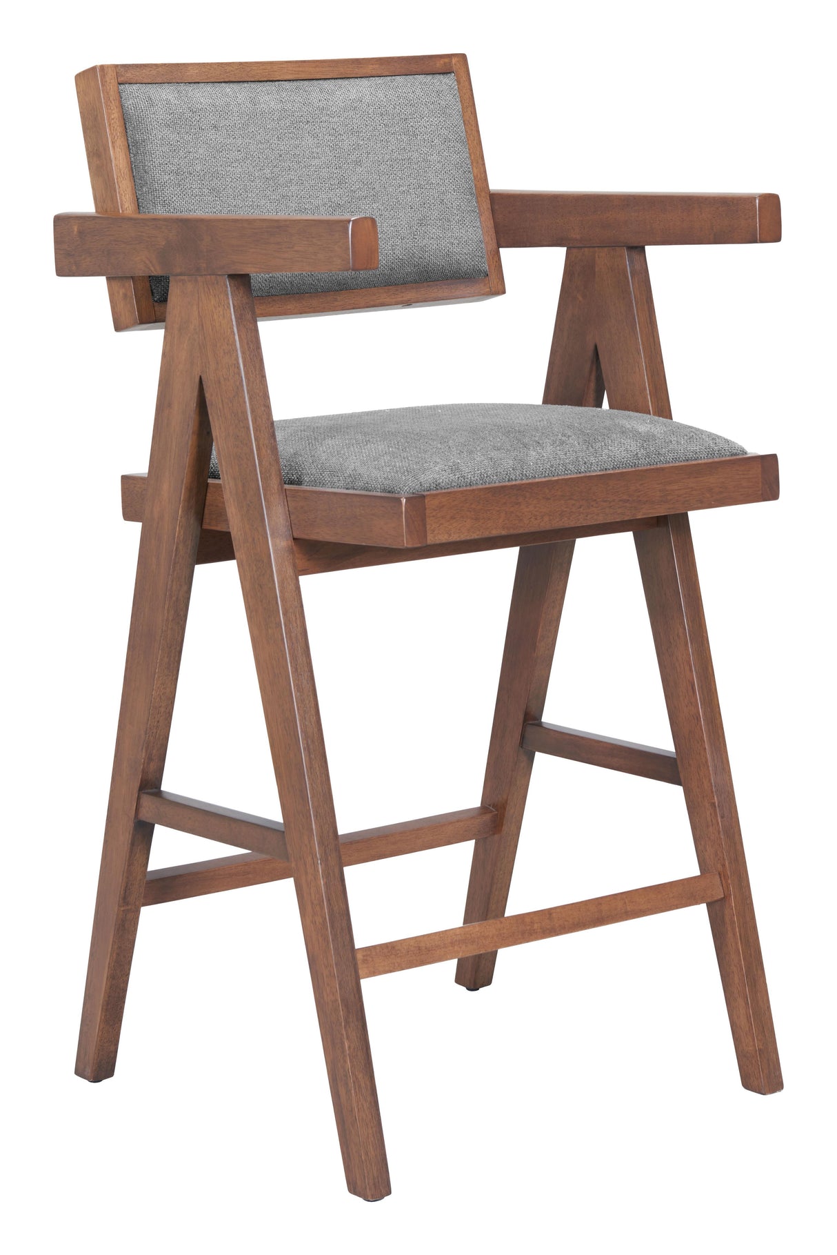 ZUO Delhi Counter Stool (Set of 2) Gray & Walnut