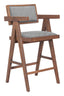 ZUO Delhi Counter Stool (Set of 2) Gray & Walnut