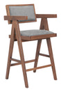 ZUO Delhi Counter Stool (Set of 2) Gray & Walnut