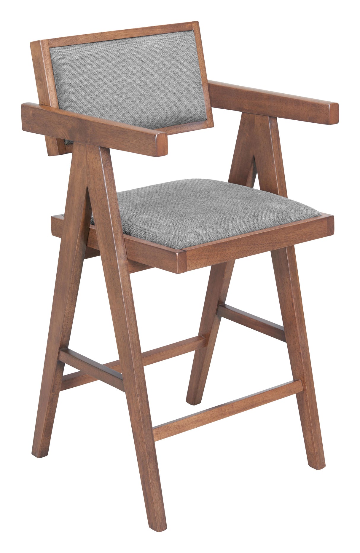 ZUO Delhi Counter Stool (Set of 2) Gray & Walnut