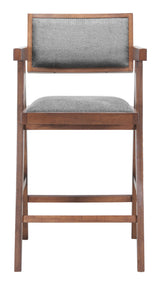 ZUO Delhi Counter Stool (Set of 2) Gray & Walnut