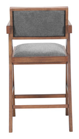 ZUO Delhi Counter Stool (Set of 2) Gray & Walnut