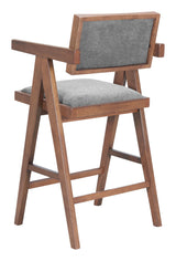 ZUO Delhi Counter Stool (Set of 2) Gray & Walnut