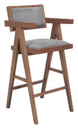 ZUO Delhi Barstool (Set of 2) Gray & Walnut