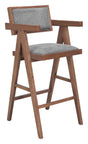 ZUO Delhi Barstool (Set of 2) Gray & Walnut