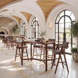ZUO Delhi Barstool (Set of 2) Gray & Walnut