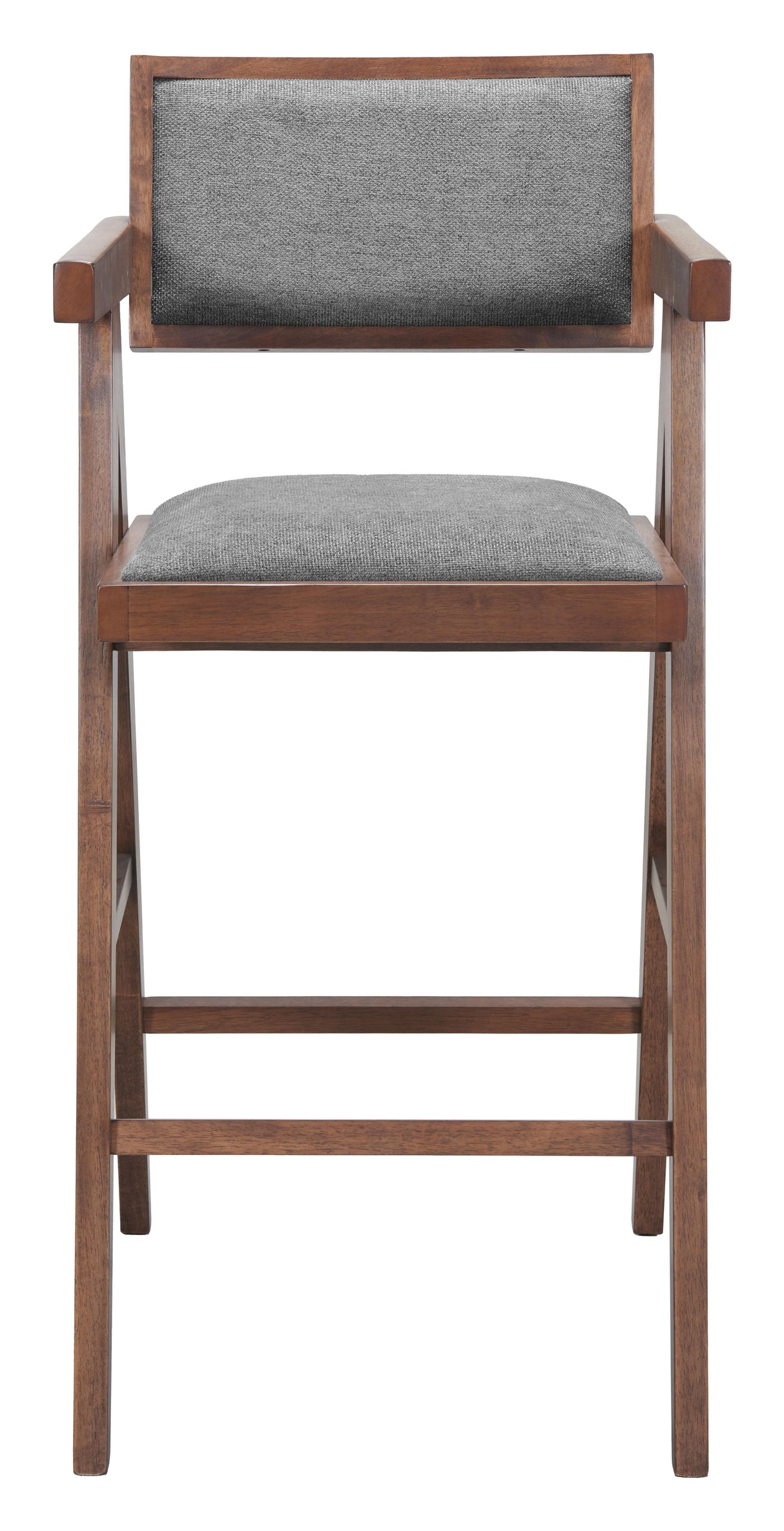 ZUO Delhi Barstool (Set of 2) Gray & Walnut