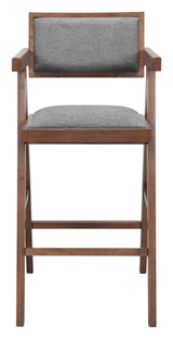 ZUO Delhi Barstool (Set of 2) Gray & Walnut