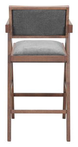ZUO Delhi Barstool (Set of 2) Gray & Walnut