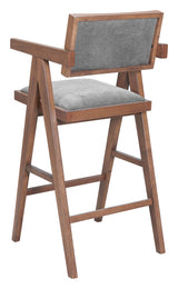 ZUO Delhi Barstool (Set of 2) Gray & Walnut