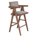 ZUO Delhi Barstool (Set of 2) Gray & Walnut