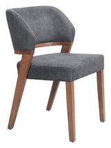 ZUO Sunobu Dining Chair (Set of 2) Azure Gray & Walnut