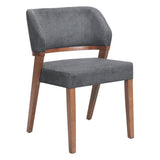 ZUO Sunobu Dining Chair (Set of 2) Azure Gray & Walnut