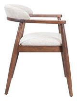 ZUO Goka Dining Chair Beige & Walnut