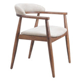 ZUO Goka Dining Chair Beige & Walnut