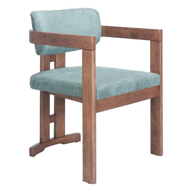 ZUO Poly Dining Chair Moss Gray & Walnut