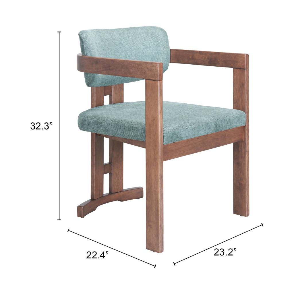 ZUO Poly Dining Chair Moss Gray & Walnut